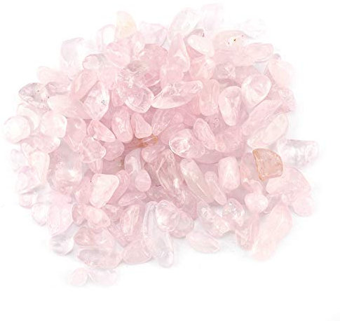 Kuuleyn Pietre di Quarzo trucioli burattati di Pietra, trucioli di Quarzo burattati Naturali Trasparenti Pietre frantumate, trucioli di Pietra burattati Pezzi di Quarzo di Cristallo(Cristallo Rosa)