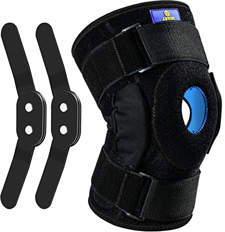 ABYON Rodillera con bisagras, soporte de rodilla para hombres, mujeres, alivio del dolor de rodilla y recuperación MCL, ACL, LCL, tendinitis, ligamento (M)