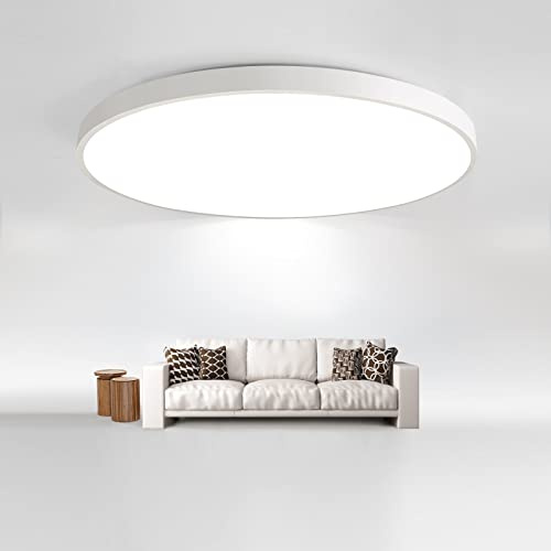 JDONG LED Deckenleuchte 36W Flach Rund Weiß Deckenlampe Modern warmliches 3000K Lampe für Schlafzimmer Büro Wohnzimmer Küche Keller Balkon Ø40CM