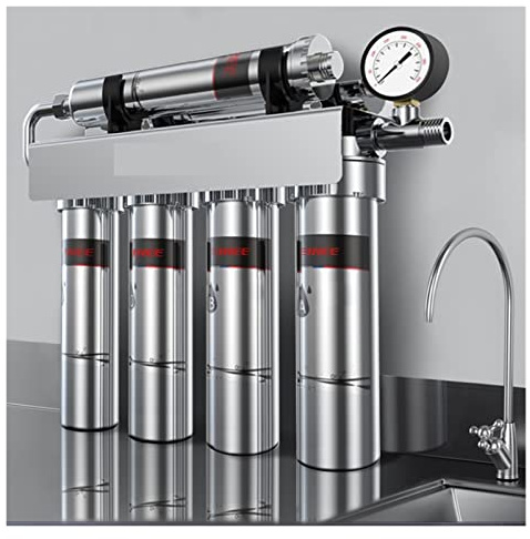Kit de Filtración de Ósmosis Inversa - Purificador de Agua de Acero Inoxidable 304, Sistema de Filtro Potable Directo de 5 Etapas, Máquina de Purificación de Membrana UF para el Hogar