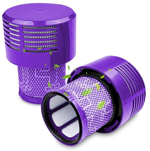 Fousenuk 2 st. filter kompatibel med V10, dammsugarfilter, ersättningsfilter originalfilter, sladdlös cyklon djur absolut totalt rena reservdelar dammsugare tvättbar