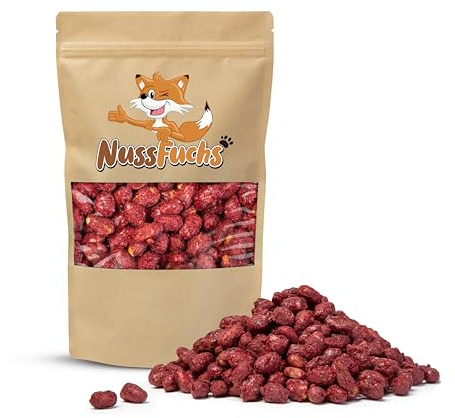 Gebrannte Erdnüsse rot 1kg Zuckerglasur geröstet ganz NussFuchs