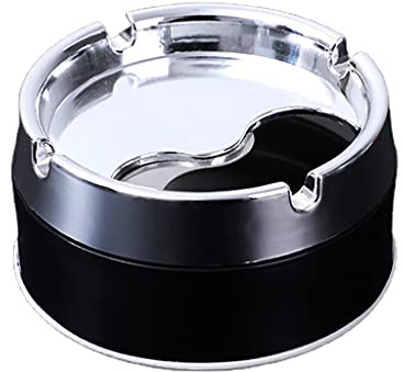 YANGLY PP+Edelstahl-Aschenbecher mit Deckel für Zuhause, draußen, drinnen, Raucherzubehör