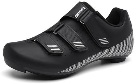 Hixingo Cycling Shoes Mens Womens MTB Bicycle Shoes, Flat Sneaker Road Bike Rubber Sole Breathable Mountain Bike Shoes Non-Slip Compatible No Cleat Shoe 3.5-12 EU Black
