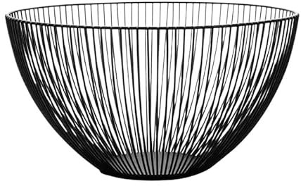 Kitchen Living Room Countertop Fruit Basket Fruit And Vegetable Storage Basket Fruit Rack Organizer Bread Treats Large Capacity Fruit Basket For Home Produce Vegetables Kitchen Fruit Racks(Black)