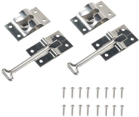 Glanhbnol Edelstahl Wohnmobil Türhalter Verriegelungen Für Anhänger Wohnmobil Lastkraftwagen 10 2 cm Bis 15 2 cm Türverriegelungen T Stil