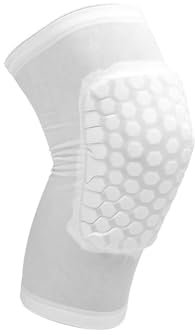 HEUchuan Knee Protectors 1PC Sports Safety Knee Pad Anti-collision Ventilation Volleyball Basketball Kneepad Compression Socks Knee Honeycomb Wraps Brace(White-short,L)