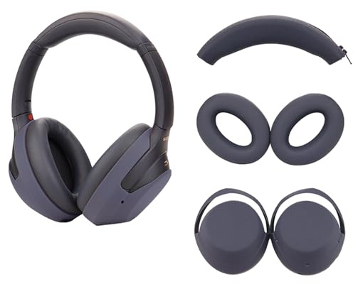 Aiivioll 3 Pieces Set for Sony WH-1000XM4 WH-1000XM3 Headphones, Ear Pad Covers/Earmuffs/Headband Pillowcases/Sweatproof Soft Silicone Headphone Accessories (Blue)