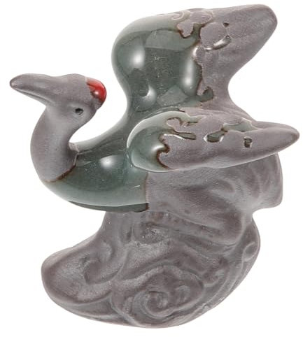 Alipis Keramische -Ornamente Teich -Vogel-Statue Cooles Fischbecken Kran Gartenstatuen Miniatur-Kran-Figur bastelzeug raumdeko Aquarium-Statue- Kranfiguren Ton