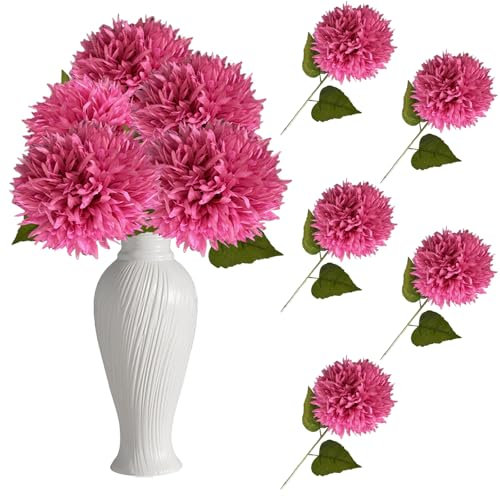astylishome Künstliche Chrysanthemen, Tischdekoration, 5 Stück, künstlicher Blumenstrauß für Hochzeit, Badezimmer, Zuhause, 5508