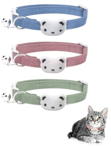 TPZORJX 3er-Pack Katzenhalsbänder –kitten halsbänder,katze halsband, Katzenhalsbänder mit Glöckchen, verstellbare Fliege-Halsbänder für Jungen und Mädchen, katzen fliege,süßes Halsband-Zubehör