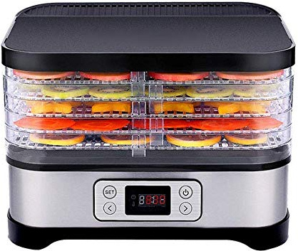 SRFTT Essiccatore per Alimenti Professionale, Elettrico, multilivello, per conservare Gli Alimenti, per preparare Carne o Carne secca, per essiccare Frutta e Verdura con 5 cassetti scorrevoli.