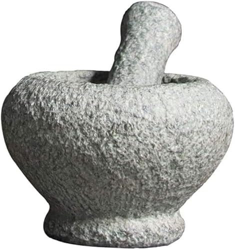 CEHJZQRPL Pilon et mortier, Pierre Naturelle Non polie, mortier et Pilon naturels for broyer Les Herbes et Les épices