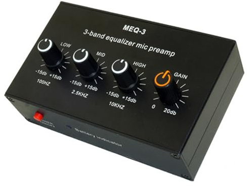 Préampli de micro professionnel avec égaliseurs 3 bandes - 20 dBGains - Augmente l'utilisation de la batterie longue durée
