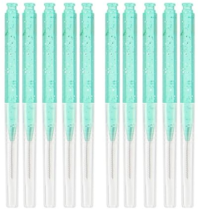 Juego de 10 brochas de cejas de diseño compacto portátil para artistas de maquillaje y principiantes