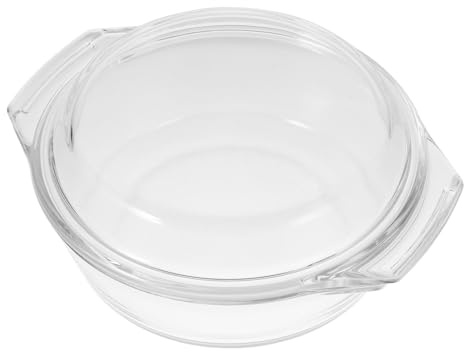 Alipis Glass Casserole Bowl with Lid 0.7l Heat-resistant Tea- Glass Small Oven Safe Microwave Dish for Soup Noodles with Lid Serving Plate Function