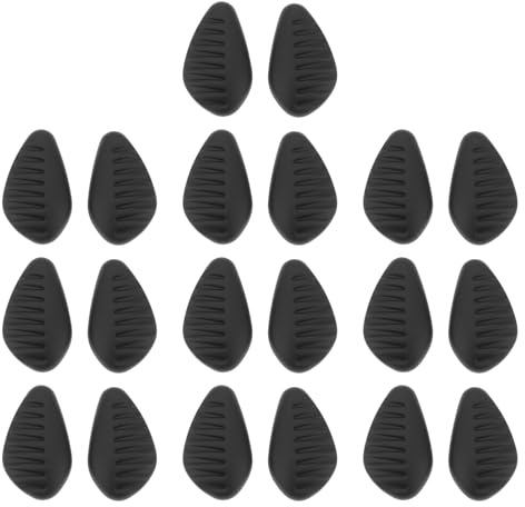 SG Store Lot de 10 Paires de Plaquettes Nasales en Silicone Compatible avec Lunettes de Soleil (7 X 12 X 4,5 Mm) Noires