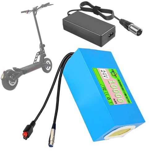 SSCYHT Batería Litio 24V 10Ah Batería Repuesto 10Ah Baterías de Iones de Litio 24V Baterías patinetes para monopatines para Motores de 50W a 250W con Cargador y BMS.,24v10ah Anderson