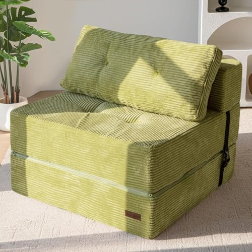 MAXYOYO Sofá Plegable con Función de Dormir, Sofá Cama Convertible con Espuma De Apoyo De Alta Densidad, Silla Plegable Portátil 4 en 1 Que Se Transforma En Una Tumbona De Suelo, Sofá De Suelo