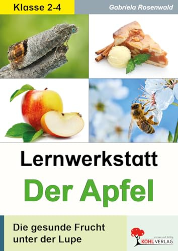 Lernwerkstatt Apfel Sachunterricht Grundschule Klasse 2 3 4 | Apfelbaum Streuobstwiese Bestäubung Vitamine Rezepte Basteln Grundschrift | 44 ... Die gesunde Frucht unter der Lupe
