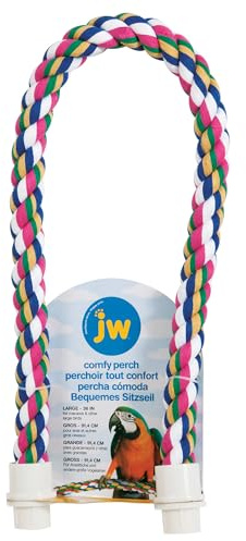 JW Pet Comfy Perch For Birds Flexible Multi-color Rope, Large - 36 Length