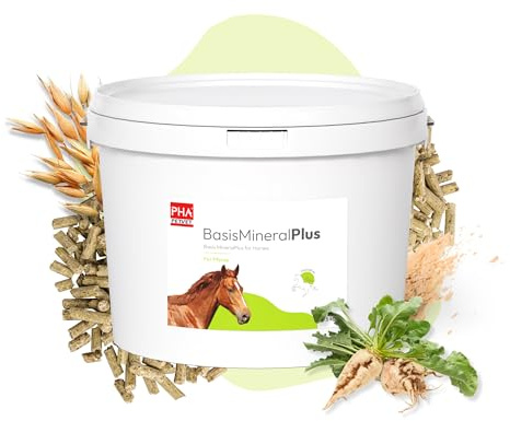 PHA Base Mineral Plus Cheval Multi Vitamines, Oligo-éléments et Minéraux pour Les Besoins nutritifs Quotidiens Granulés pour Chevaux 5 kg