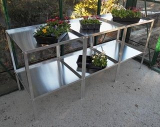 Tibshelf Garden Products Ltd 6' Long x 18 Wide x 2 Tier Aluminium Workbench