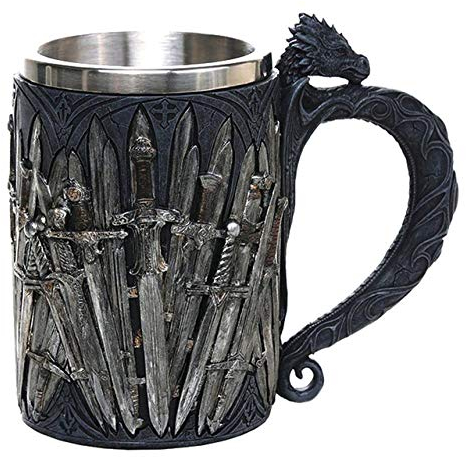 HAOSHA Taza De Cerveza 3D De Resina De Acero Inoxidable Taza De Cáliz Taza De Café Mejor Regalo, Excalibur 450 Ml