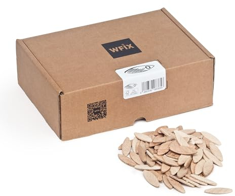 WFix lamelles d’assemblage | type Lamello 0 | 500 pièces | chevilles plates en bois de hêtre | Idéal pour fraiseuse bois / fraiseuse à lamelles