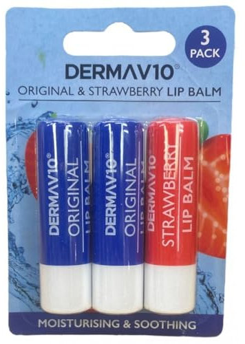 Derma Tech Solutions 3 Pack Dry Chapped Soften Soothe Lip Balm Stick Triple Pack