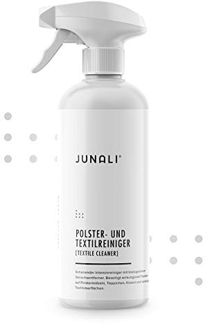 JUNALI® Polster- und Textilreiniger, der schonende Intensivreiniger mit biologischem Geruchsentferner, für Lounge Möbel, Sofa, Kissen, Teppich, Tagesdecke & Heimtextilien (500 ml)