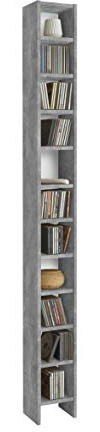 AVANTI TRENDSTORE - Duno - Scaffale in legno laminato con 11 ripiani, disponibile in diversi colori, dimensioni LAP 19,5x185x16,5 cm (Grigio-bianco)