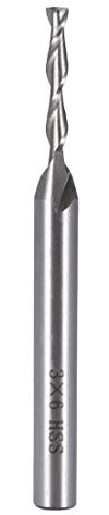 sourcing map HSS-AL Spiralbohrer, 3 mm, gerader Schaftfräser, 2 Nuten, mit 6 mm Schaft