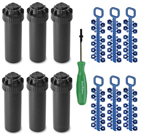 Rain Bird 5000 Serie Rotor-Sprinklerkopf. Modell 5004 PC, verstellbar von 40-360 Grad Teilkreis, 10,6 cm Versenkregner-Bewässerungssystem, 75-150 cm Wassersprühentfernung, 6 Stück (Y54007)