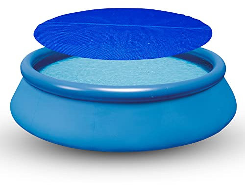 well2wellness Schwimmbad-Solarfolie 400my - Fertig Konfektioniert und Montiert Für Ovalbecken 4,90 x 3,00 m - UV-Stabilisierte Solarfolie - Reguliert Die Temperatur des Pools - Farbe Blau