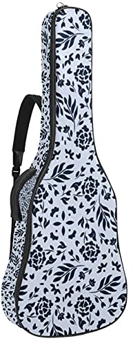 Gitarrentasche mit verstellbarem Schultergurt, Gitarrentasche für Bassgitarre unter 42 Zoll (106 cm), klassische Folk-Gitarre, Blumenmuster, Vintage