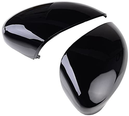 Pair Black Wing Mirror Cover Cap, fit for Fo-rd Fiesta MK7 2008-2017 (Glossy Black)