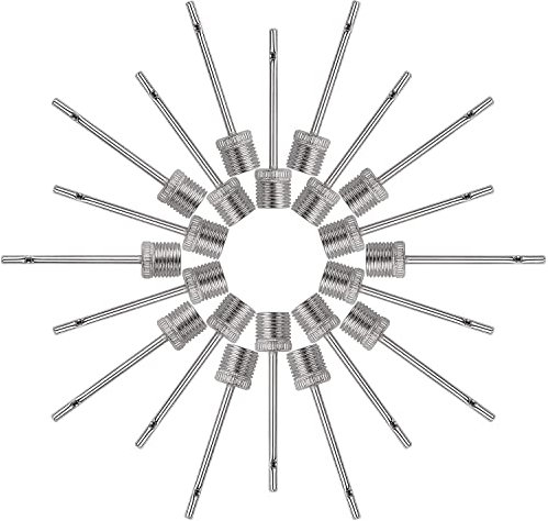 LATRAT 100 Stück Ballpumpe Nadeln Luftpumpe Nadeln Edelstahl Nadelventil für Basketball Fußball Volleyball Rugby Wasserball Adapter