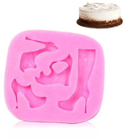 Stampo in silicone per caramelle, stampo in silicone con tacco alto Stampi per cioccolato rosa Stampo portachiavi in ​​per scarpe per la decorazione di una torta gelato