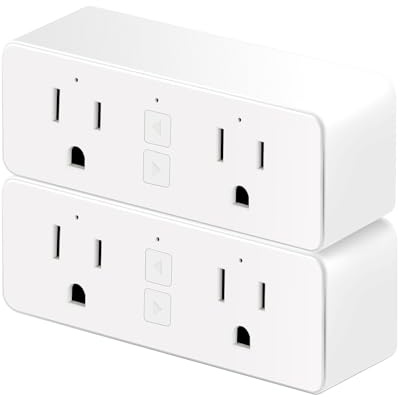 JUNLIT Dual Smart Plug, 15A WiFi Outlet Extender, Smartlife App Control, Schedule Timer Function, 2-in-1 Compatible with Alexa, Google Home Assistant, No Hub Required, ETL&FCC, 2.4G WiFi Only, 2-Pack