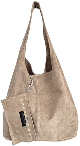 Modarno Umhängetasche Damen Wildleder Clutch Umhängetasche Shopper Damen Echt Leder