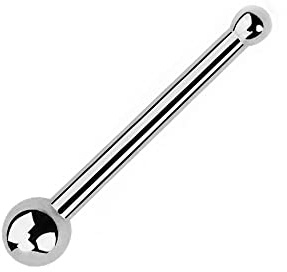 Juvel tunna näsa piercing nitar smycken 20 g näsborre nål tunn näsring ben PVD pläterat kirurgiskt stål silver guld svart ros med liten boll eller konände, Gauge 20G (0.8mm), 7mm bar length, 2mm ball