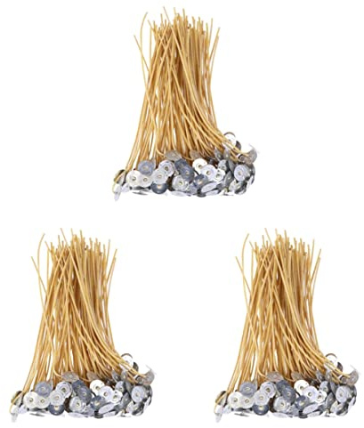 EXCEART 300 Piezas de Mechas para Cordel Bajo Orgánico DIY Cera de Abejas Pestañas con Pestañas Suministros de Mecha Velas Naturales de Algodón Soportes Principales con Velas Preenceradas