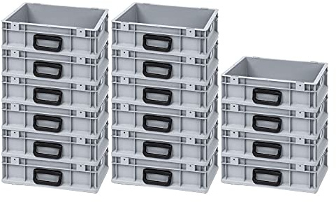 SuperSparSet 16x Eurobox NextGen Portable Uno | HxBxT 12x30x40cm | 11 Liter | Eurobehälter, Transportbox, Transportbehälter, Stapelbehälter