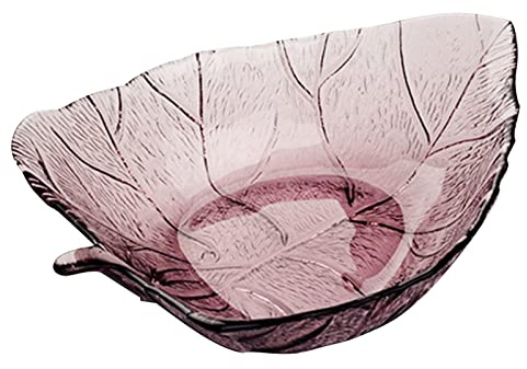 soulnioi Obstteller Snack Dessertteller Glas Kristall Teller Klar Kürbisform Speiseteller Hochzeit Süßigkeitenteller Dekorativer Teller für Zuhause Büro Party 18 cm - Lila