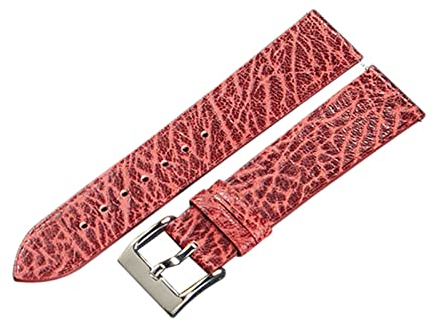 MUNACRAFT 18/20/22mm Dornschließe Ultradünnes, flaches, hautfreundliches Uhrenarmband aus Rindsleder mit Schnellverschluss-Federstift, Rot, 20mm