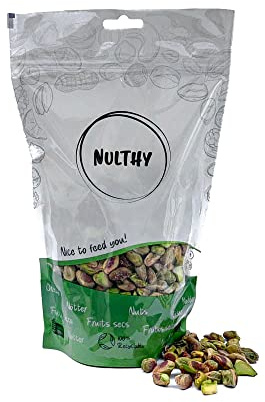NULTHY Pistaches Décortiquées Torréfiées Bio, 1kg | Bio - Origine Espagne - Sans Sel - Riche en Protéines
