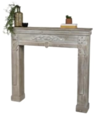 Urban living Cottage Kaminumrandung, dekorativ, Holz, Grau, Kirschrot, 107 x 17 x 100 cm