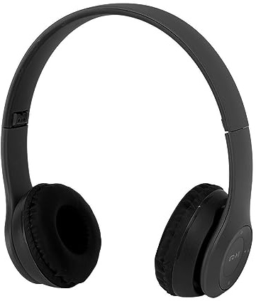 Trådlösa Hörlurar, P47 BT Bluetooth-hörlurar Brusreducering Vikbart Trådlöst Headset för Sportmusikälskare Present Kvinnor Män (Svart)