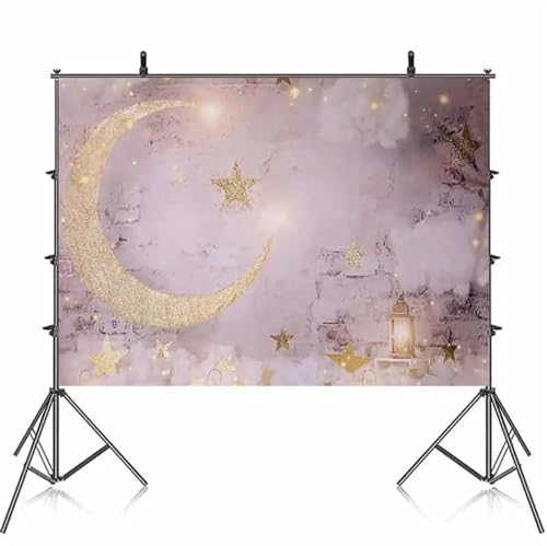 Partyhintergrund Sterne Goldener Mond Muster Wanddekorationen Hintergrund Banner anpassbare Fotografie Hintergrund